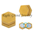 Gold Plated Hexagon Magnetic Earrings Stainless Steel fake-magnetic-piercings